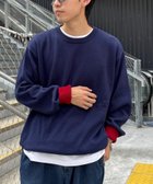 【チャオパニックティピー/CIAOPANIC TYPY】の【洗えるニット】ユニセックスビックシルエットロンTeeライクニット ネイビー|ID: prp329100004683169 ipo3291000000033821028