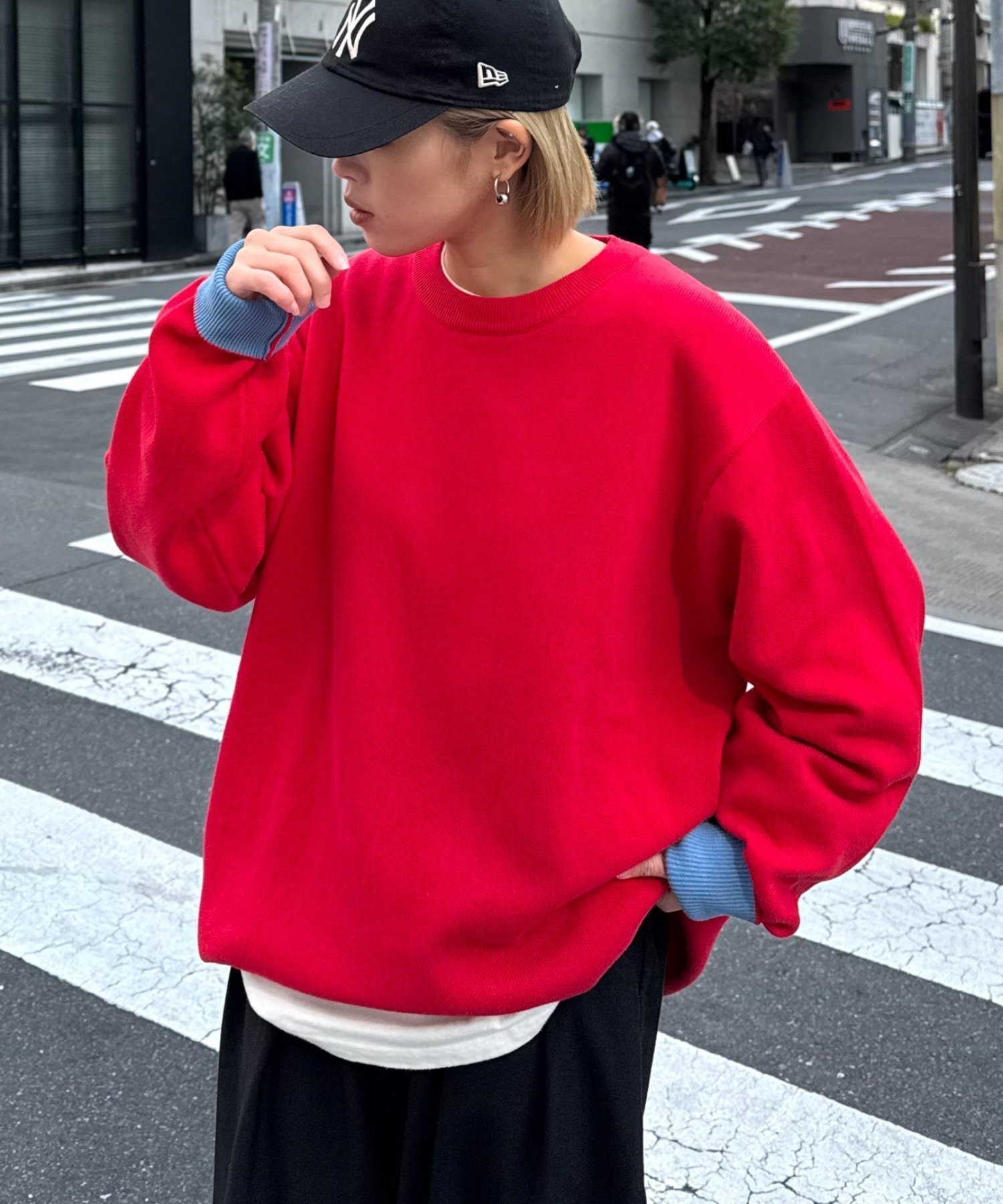 【チャオパニックティピー/CIAOPANIC TYPY】の【洗えるニット】ユニセックスビックシルエットロンTeeライクニット インテリア・キッズ・メンズ・レディースファッション・服の通販 founy(ファニー) 　ファッション　Fashion　レディースファッション　Fashion for Women　トップス・カットソー　Cut & Sew Tops　ニット　Knit Tops & Sweaters　ロングTシャツ・Tシャツ　Longline T-Shirts & Tees　インナー　Innerwear　洗える　Machine Washable　ショーツ　Shorts, Short Pants　スラックス　Slacks, Dress Pants　ダウン　Down, Puffer　デニム　Denim, Jeans Material　トレンド　Trend, Trending Now　ブルゾン　Blouson, Bomber Jacket　無地　Plain, Solid Color　ロング　Long, Long-Length　冬　Winter / This Winter　おすすめ　Recommended / Our Picks　レッド|ID: prp329100004683169 ipo3291000000033821029