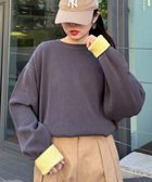 【チャオパニックティピー/CIAOPANIC TYPY】の【洗えるニット】ユニセックスビックシルエットロンTeeライクニット チャコールグレー|ID: prp329100004683169 ipo3291000000033821032