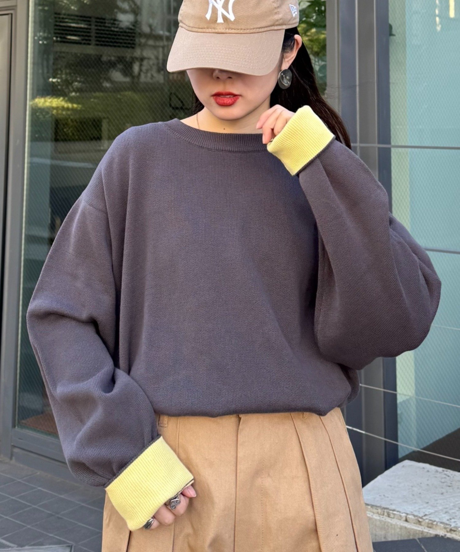 【チャオパニックティピー/CIAOPANIC TYPY】の【洗えるニット】ユニセックスビックシルエットロンTeeライクニット インテリア・キッズ・メンズ・レディースファッション・服の通販 founy(ファニー) 　ファッション　Fashion　レディースファッション　Fashion for Women　トップス・カットソー　Cut & Sew Tops　ニット　Knit Tops & Sweaters　ロングTシャツ・Tシャツ　Longline T-Shirts & Tees　インナー　Innerwear　洗える　Machine Washable　ショーツ　Shorts, Short Pants　スラックス　Slacks, Dress Pants　ダウン　Down, Puffer　デニム　Denim, Jeans Material　トレンド　Trend, Trending Now　ブルゾン　Blouson, Bomber Jacket　無地　Plain, Solid Color　ロング　Long, Long-Length　冬　Winter / This Winter　おすすめ　Recommended / Our Picks　チャコールグレー|ID: prp329100004683169 ipo3291000000033821032