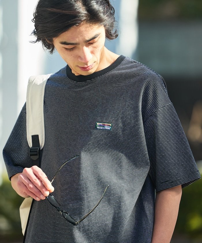 【フリークスストア/FREAK'S STORE】のSTORATECH/ストラテック ビッグシルエット ワンポイントロゴ クルーネック Tシャツ 【限定展開】 25SS インテリア・キッズ・メンズ・レディースファッション・服の通販 founy(ファニー) 　ファッション　Fashion　メンズファッション　Fashion for Men　インナー　Innerwear　カーゴパンツ　Cargo Pants, Utility Pants　吸水　Absorbent, Quick-Dry　抗菌　Antibacterial, Bacteria-Resistant　デニム　Denim, Jeans Material　人気　Popular, Best Seller　ビッグ　Big, Oversized　ワンポイント　One Point, Statement Accent　S/S・春夏　SS, Spring/Summer, Warm Season　おすすめ　Recommended / Our Picks　夏　Summer　2025年　2025　2025春夏・S/S　Spring/Summer 2025 SS25　ブラックボーダー|ID: prp329100004683183 ipo3291000000033851888