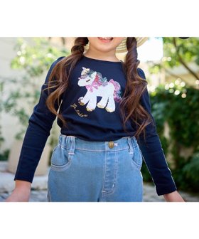 【エニー/ANY / KIDS】のミラクルスパンコール長袖Tシャツ 人気、トレンドファッション・服の通販 founy(ファニー) ファッション Fashion キッズファッション Fashion for Kids スパンコール Sequins, Sequin Embellishment パターン Pattern, Design Print ポケット Pocket, Pocket Detail モチーフ Motif, Design Theme 定番 Standard, Basic Item 長袖 Long Sleeve, Full Sleeve |ID:prp329100004683538