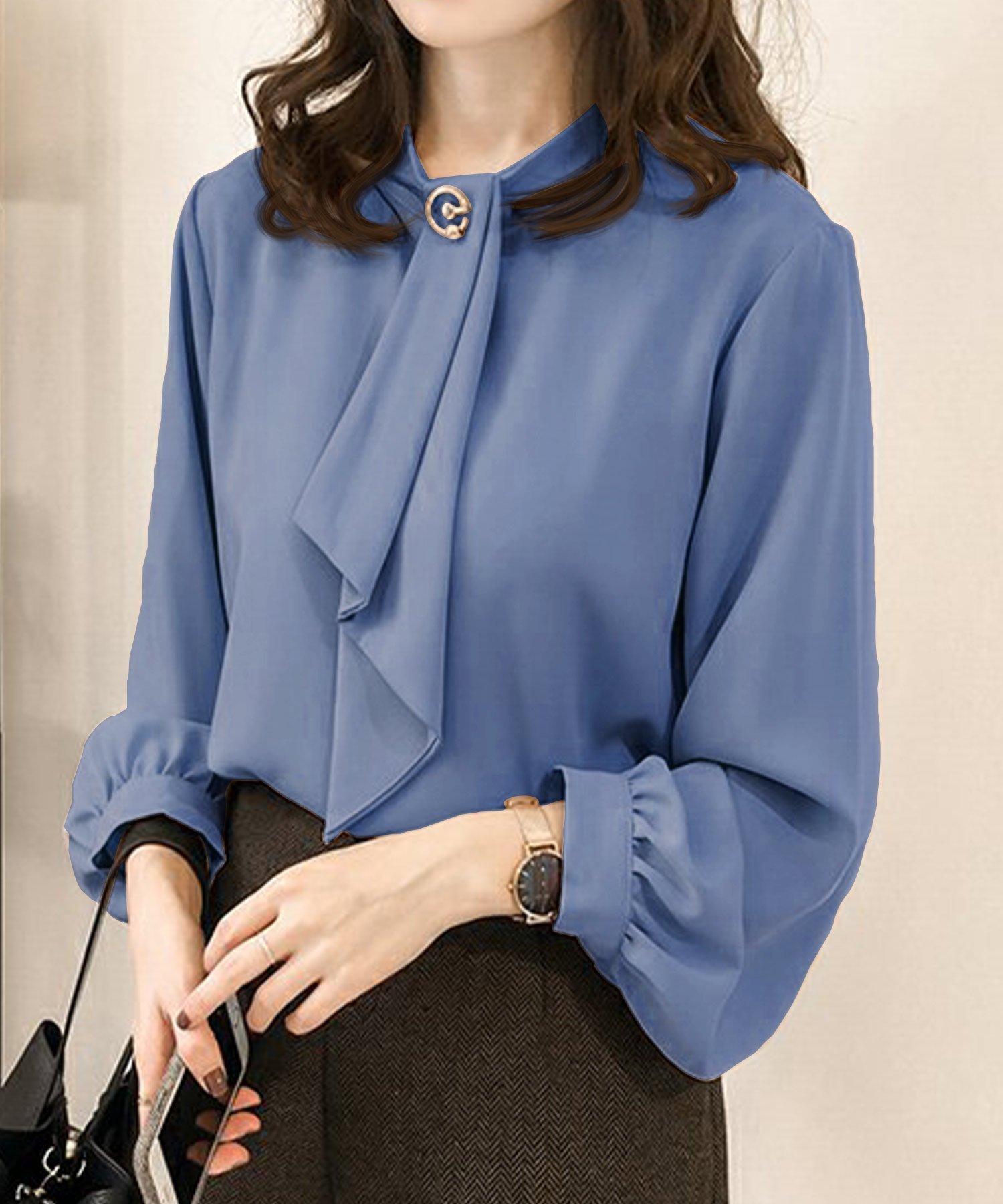 【アミュレット/Amulet】の【Amulet】ボウタイブラウス インテリア・キッズ・メンズ・レディースファッション・服の通販 founy(ファニー) 　ファッション　Fashion　レディースファッション　Fashion for Women　トップス・カットソー　Cut & Sew Tops　シャツ・ブラウス・オフィスカジュアル　Elegant Blouses & Button-Ups　フェミニン　Feminine, Girly　フォーマル　Formal, Dressy　エレガント 上品　Elegant　ブルー|ID: prp329100004683577 ipo3291000000034721859