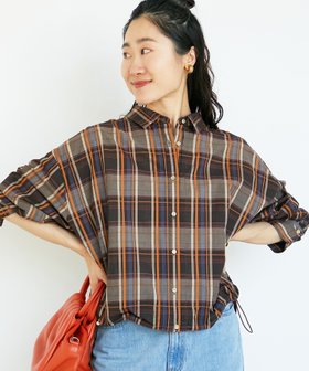 【ルクールブラン/le.coeur blanc】のドロストチェックシャツ 人気、トレンドファッション・服の通販 founy(ファニー) ファッション Fashion レディースファッション Fashion for Women トップス・カットソー Cut & Sew Tops シャツ・ブラウス・オフィスカジュアル Elegant Blouses & Button-Ups おすすめ Recommended / Our Picks シアー Sheer, See-Through チェック Check, Plaid, Tartan バランス Balance, Style Balance 秋 Autumn |ID:prp329100004683581