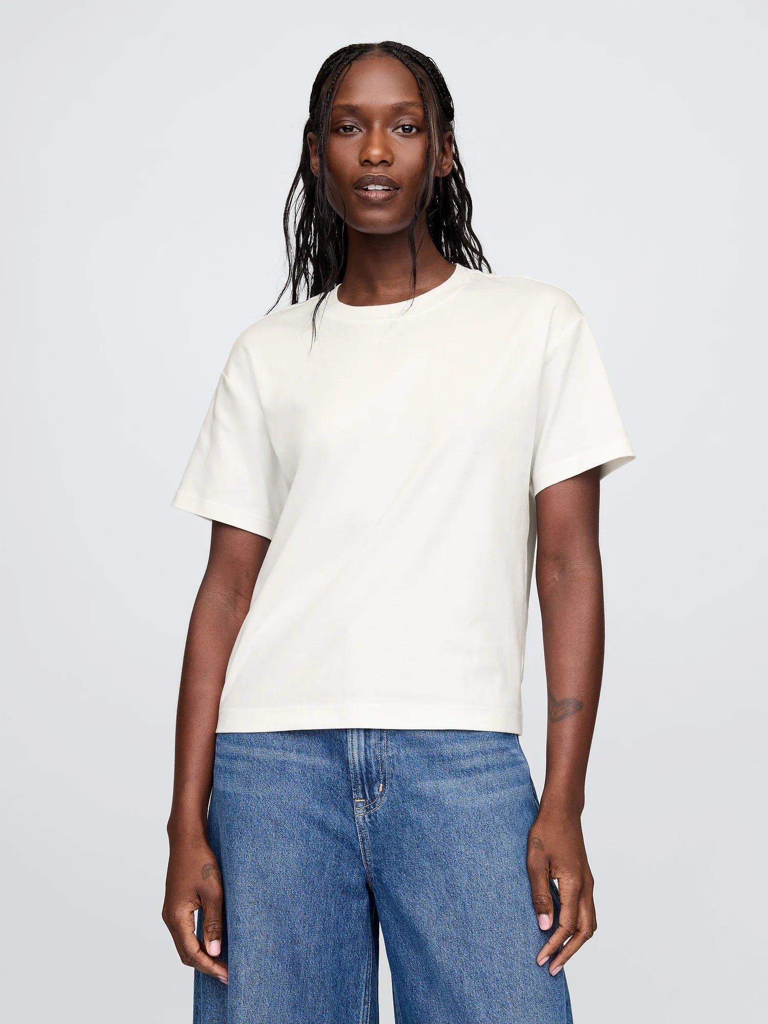 【ギャップ/GAP】のスーピマ リラックスTシャツ インテリア・キッズ・メンズ・レディースファッション・服の通販 founy(ファニー) 　ファッション　Fashion　レディースファッション　Fashion for Women　トップス・カットソー　Cut & Sew Tops　シャツ・ブラウス・オフィスカジュアル　Elegant Blouses & Button-Ups　ロングTシャツ・Tシャツ　Longline T-Shirts & Tees　スーピマ　Supima, Premium Cotton　リラックス　Relax, Relaxed Fit　半袖　Short Sleeve, Half Sleeve　NEW_OFF_WHITE|ID: prp329100004683636 ipo3291000000033824088