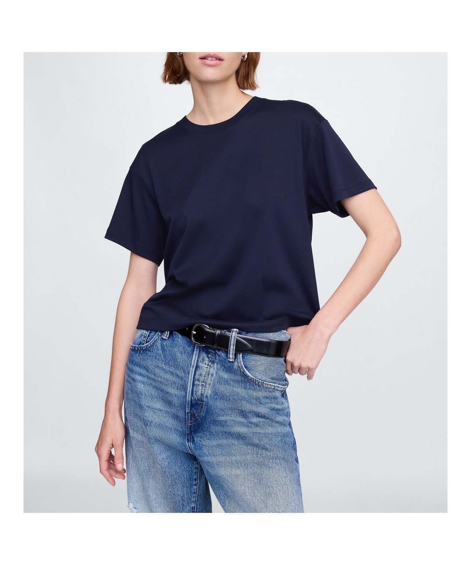 【ギャップ/GAP】のスーピマ リラックスTシャツ インテリア・キッズ・メンズ・レディースファッション・服の通販 founy(ファニー) 　ファッション　Fashion　レディースファッション　Fashion for Women　トップス・カットソー　Cut & Sew Tops　シャツ・ブラウス・オフィスカジュアル　Elegant Blouses & Button-Ups　ロングTシャツ・Tシャツ　Longline T-Shirts & Tees　スーピマ　Supima, Premium Cotton　リラックス　Relax, Relaxed Fit　半袖　Short Sleeve, Half Sleeve　NAVY_UNIFORM|ID: prp329100004683636 ipo3291000000033824091