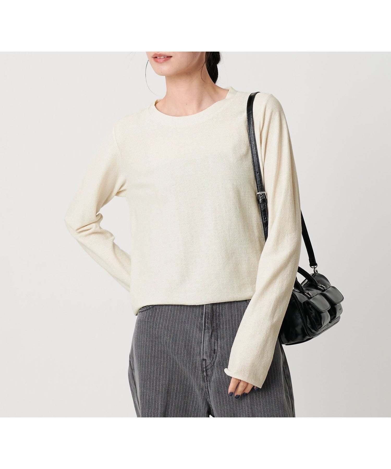 【ビューティ&ユース ユナイテッドアローズ/BEAUTY&YOUTH / UNITED ARROWS】のコットンポリエステル ラメロングスリーブカットソー インテリア・キッズ・メンズ・レディースファッション・服の通販 founy(ファニー) 　ファッション　Fashion　レディースファッション　Fashion for Women　トップス・カットソー　Cut & Sew Tops　カットソー・ベーシックTシャツ　Cut-and-Sewn Tops / Stretch Tees & Basics　インナー　Innerwear　カットソー　Cut and Sewn Top　カーディガン　Cardigan, Knitwear　ショート　Short, Short Length　ジャケット　Jacket, Outerwear　デニム　Denim, Jeans Material　ベーシック　Basic, Essential　羽織　Haori, Light Jacket　ワイド　Wide, Wide Fit　おすすめ　Recommended / Our Picks　エレガント 上品　Elegant　NATURAL|ID: prp329100004683647 ipo3291000000034520599