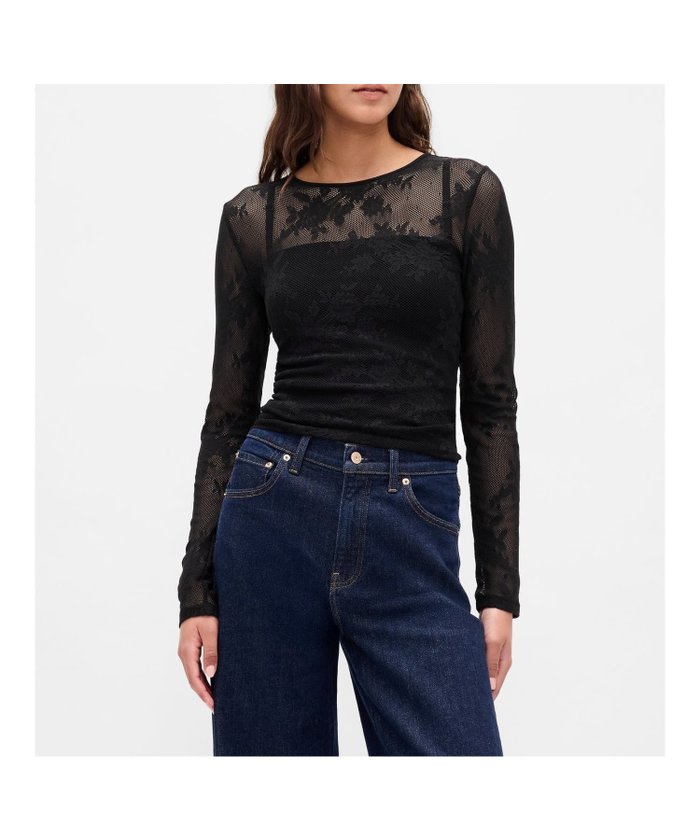 【ギャップ/GAP】のレース シアートップス インテリア・キッズ・メンズ・レディースファッション・服の通販 founy(ファニー) https://founy.com/ ファッション Fashion レディースファッション Fashion for Women トップス・カットソー Cut & Sew Tops ショート Short, Short Length ストレッチ Stretch, Stretchy Fabric フィット Fit, Slim Fit レース Lace, Lace Fabric 長袖 Long Sleeve, Full Sleeve |ID: prp329100004683668 ipo3291000000033824291