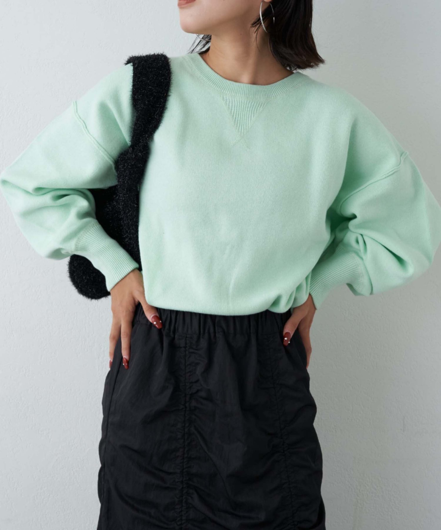 【チャオパニックティピー/CIAOPANIC TYPY】の《16色展開》スウェットライクニット インテリア・キッズ・メンズ・レディースファッション・服の通販 founy(ファニー) 　ファッション　Fashion　レディースファッション　Fashion for Women　トップス・カットソー　Cut & Sew Tops　ニット　Knit Tops & Sweaters　レディースパーカー・カジュアルフーディー　Casual Hoodies & Sweatshirts　スウェット・クルーネックトップス　Sweatshirts & Crewnecks / Relaxed Fit Sweat Tops　シンプル　Simple, Minimal　スウェット / スエット　Sweatshirt, Sweatwear　タイトスカート　Pencil Skirt, Tight Skirt　デニム　Denim, Jeans Material　定番　Standard, Basic Item　ボトム　Bottoms, Lower Wear　リラックス　Relax, Relaxed Fit　ロング　Long, Long-Length　ワイド　Wide, Wide Fit　プチプライス・低価格　Affordable / Budget Price　おすすめ　Recommended / Our Picks　ミント|ID: prp329100004683676 ipo3291000000033824376