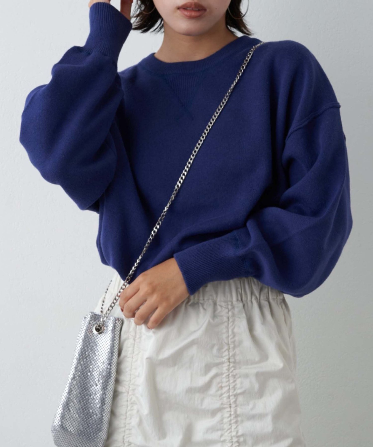 【チャオパニックティピー/CIAOPANIC TYPY】の《16色展開》スウェットライクニット インテリア・キッズ・メンズ・レディースファッション・服の通販 founy(ファニー) 　ファッション　Fashion　レディースファッション　Fashion for Women　トップス・カットソー　Cut & Sew Tops　ニット　Knit Tops & Sweaters　レディースパーカー・カジュアルフーディー　Casual Hoodies & Sweatshirts　スウェット・クルーネックトップス　Sweatshirts & Crewnecks / Relaxed Fit Sweat Tops　シンプル　Simple, Minimal　スウェット / スエット　Sweatshirt, Sweatwear　タイトスカート　Pencil Skirt, Tight Skirt　デニム　Denim, Jeans Material　定番　Standard, Basic Item　ボトム　Bottoms, Lower Wear　リラックス　Relax, Relaxed Fit　ロング　Long, Long-Length　ワイド　Wide, Wide Fit　プチプライス・低価格　Affordable / Budget Price　おすすめ　Recommended / Our Picks　ブルー|ID: prp329100004683676 ipo3291000000033824377