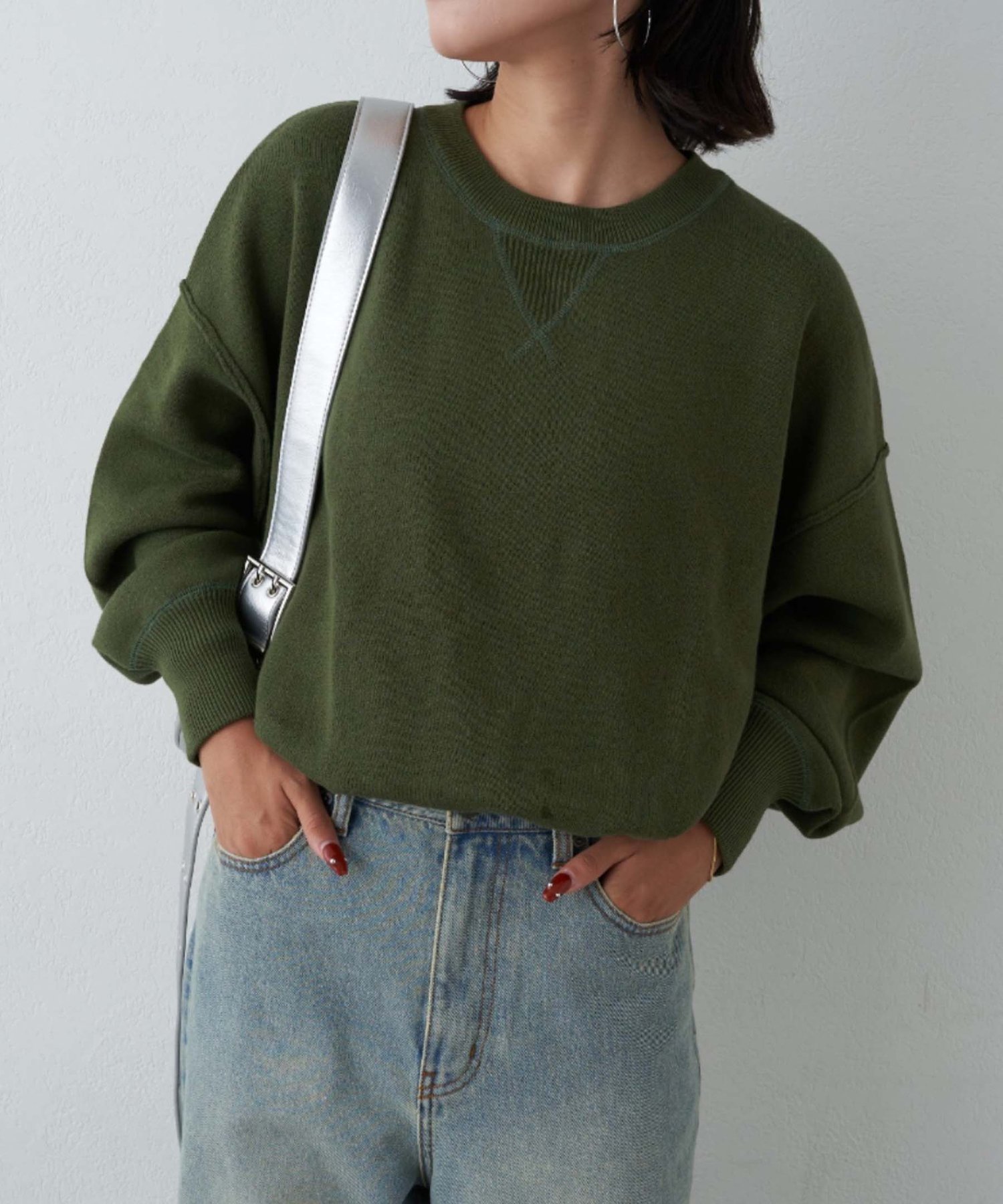 【チャオパニックティピー/CIAOPANIC TYPY】の《16色展開》スウェットライクニット インテリア・キッズ・メンズ・レディースファッション・服の通販 founy(ファニー) 　ファッション　Fashion　レディースファッション　Fashion for Women　トップス・カットソー　Cut & Sew Tops　ニット　Knit Tops & Sweaters　レディースパーカー・カジュアルフーディー　Casual Hoodies & Sweatshirts　スウェット・クルーネックトップス　Sweatshirts & Crewnecks / Relaxed Fit Sweat Tops　シンプル　Simple, Minimal　スウェット / スエット　Sweatshirt, Sweatwear　タイトスカート　Pencil Skirt, Tight Skirt　デニム　Denim, Jeans Material　定番　Standard, Basic Item　ボトム　Bottoms, Lower Wear　リラックス　Relax, Relaxed Fit　ロング　Long, Long-Length　ワイド　Wide, Wide Fit　プチプライス・低価格　Affordable / Budget Price　おすすめ　Recommended / Our Picks　カーキ|ID: prp329100004683676 ipo3291000000033824386