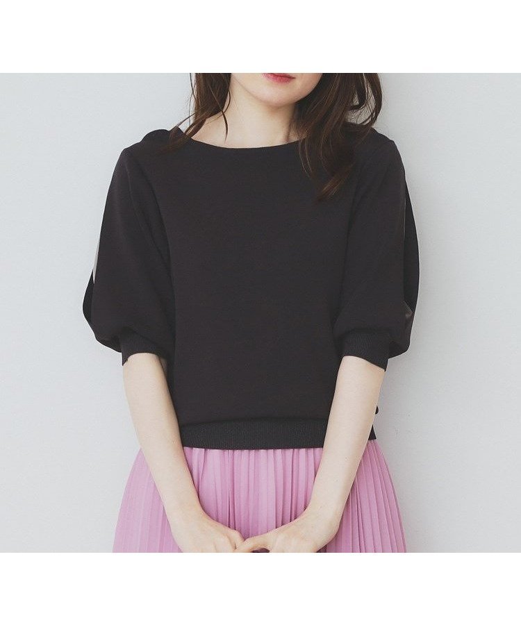 【インデックス/INDEX】の《6色展開/XS-LLサイズ》ドライタッチ デザインスリーブニット【洗濯機洗い可/接触冷感/抗ピル】 人気、トレンドファッション・服の通販 founy(ファニー) 　ファッション　Fashion　レディースファッション　Fashion for Women　トップス・カットソー　Cut & Sew Tops　ニット　Knit Tops & Sweaters　おすすめ　Recommended / Our Picks　シフォン　Chiffon, Lightweight Fabric　スリーブ　Sleeve, Long Sleeve / Short Sleeve　デコルテ　Décolleté, Neckline　ドッキング　Docking, Mixed Material　バランス　Balance, Style Balance　バルーン　Balloon, Balloon Silhouette　エレガント 上品　Elegant　 other-1|ID: prp329100004683699 ipo3291000000033824481
