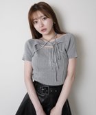 【リップサービス/LIP SERVICE】のLIP SERVICE/デコルテオープンチョーカーニット 人気、トレンドファッション・服の通販 founy(ファニー) ファッション Fashion レディースファッション Fashion for Women トップス・カットソー Cut & Sew Tops ニット Knit Tops & Sweaters アクリル Acrylic Material インナー Innerwear 秋 Autumn カッティング Cutting Detail デニム Denim, Jeans Material フォルム Silhouette, Form フロント Front, Front Design ベーシック Basic, Essential ボトム Bottoms, Lower Wear thumbnail グレー|ID: prp329100004683704 ipo3291000000033824529