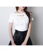 【リップサービス/LIP SERVICE】のLIP SERVICE/デコルテオープンチョーカーニット 人気、トレンドファッション・服の通販 founy(ファニー) ファッション Fashion レディースファッション Fashion for Women トップス・カットソー Cut & Sew Tops ニット Knit Tops & Sweaters アクリル Acrylic Material インナー Innerwear 秋 Autumn カッティング Cutting Detail デニム Denim, Jeans Material フォルム Silhouette, Form フロント Front, Front Design ベーシック Basic, Essential ボトム Bottoms, Lower Wear thumbnail ホワイト|ID: prp329100004683704 ipo3291000000033824535