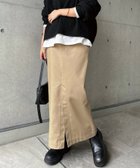 【アンドミー/andme】の前スリット チノ ロング タイト スカート ベージュ|ID: prp329100004683911 ipo3291000000034608290