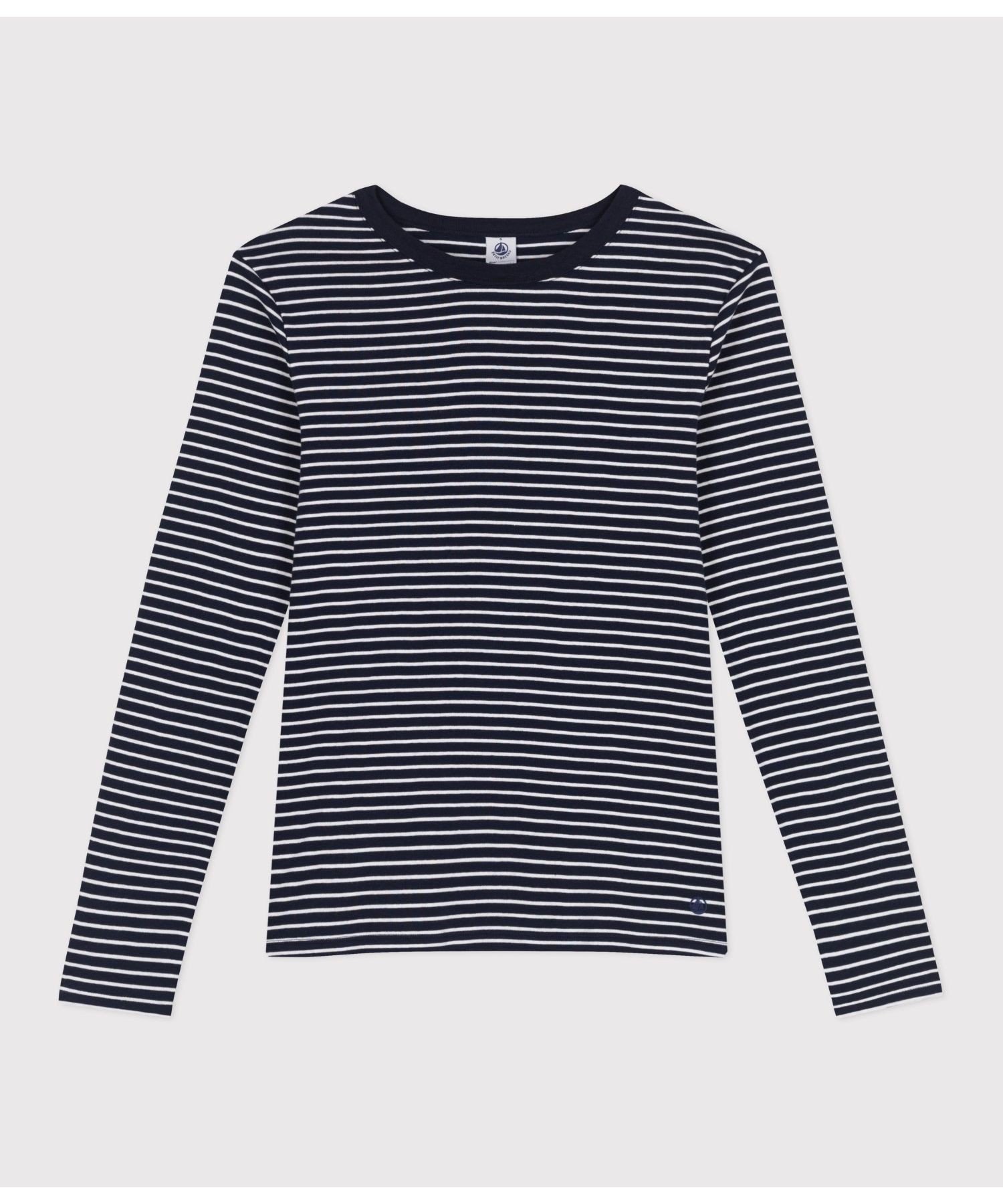 【プチバトー/PETIT BATEAU】のミニマリニエール長袖Tシャツ インテリア・キッズ・メンズ・レディースファッション・服の通販 founy(ファニー)  ファッション Fashion レディースファッション Fashion for Women トップス・カットソー Cut & Sew Tops シャツ・ブラウス・オフィスカジュアル Elegant Blouses & Button-Ups ロングTシャツ・Tシャツ Longline T-Shirts & Tees プリント Print, Printed Pattern 人気 Popular, Best Seller 長袖 Long Sleeve, Full Sleeve ネイビー/オフホワイト|ID: prp329100004683917 ipo3291000000034358717