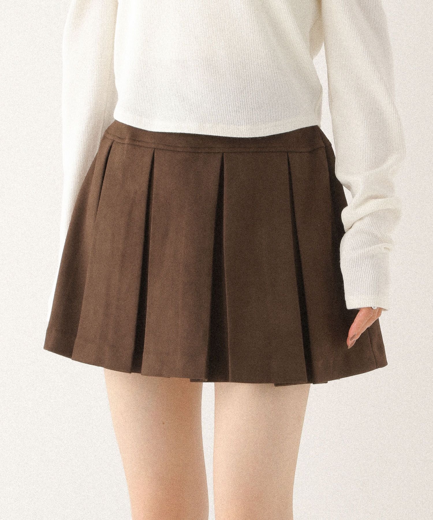 【ヘザー/Heather】のワイドプリーツミニスカート3 インテリア・キッズ・メンズ・レディースファッション・服の通販 founy(ファニー) 　ファッション　Fashion　レディースファッション　Fashion for Women　スカート　Skirts　ミニスカート　Mini Skirts　インナー　Innerwear　カットソー　Cut and Sewn Top　ガーリー　Girly, Feminine Style　シンプル　Simple, Minimal　トレンド　Trend, Trending Now　【新色】ブラウンスエード|ID: prp329100004683926 ipo3291000000033911176