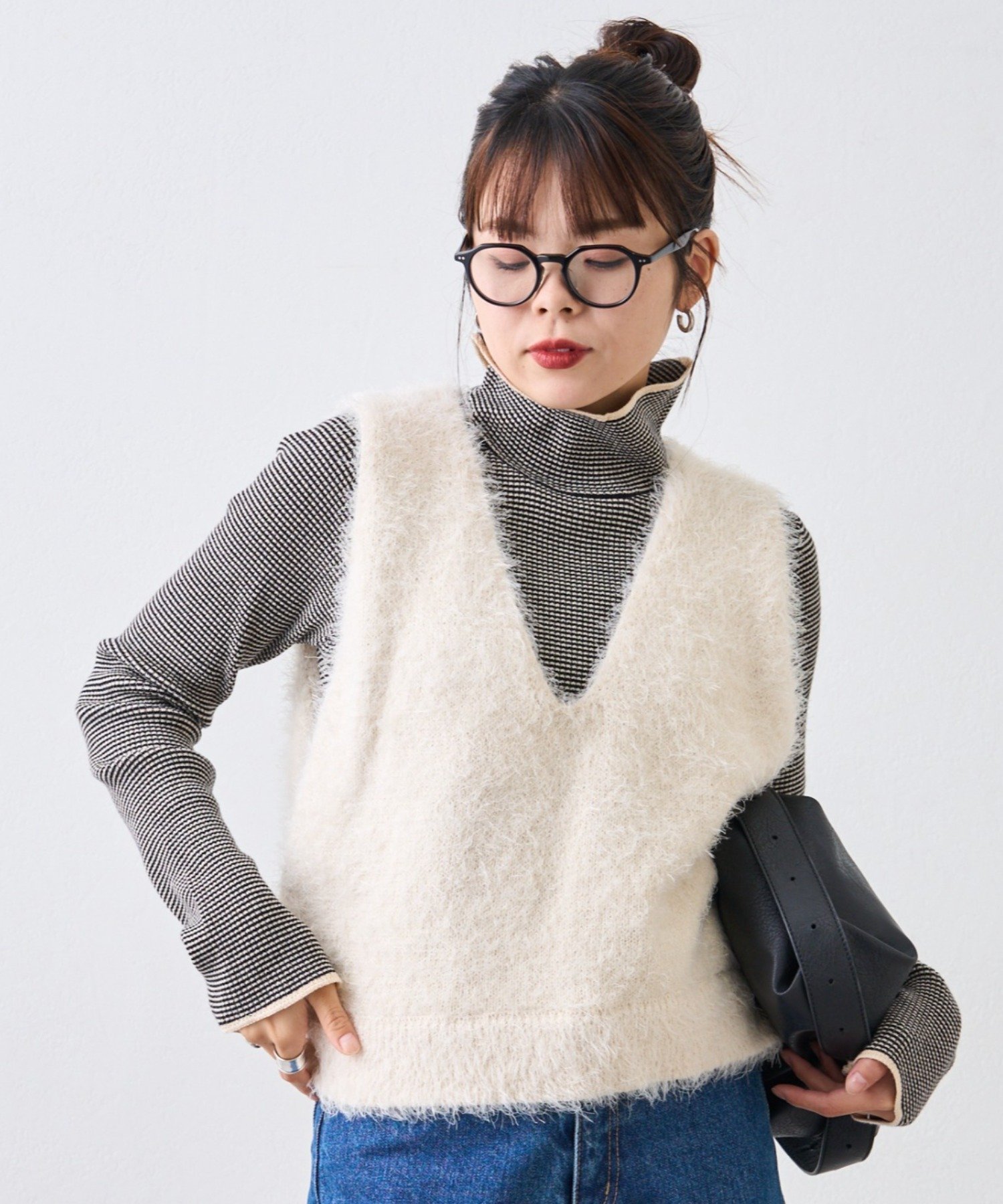 【チャオパニックティピー/CIAOPANIC TYPY】の【シーズンレスで活躍◎】ミックスフェザーヤーンクロップド丈ベスト(WEB限定) 人気、トレンドファッション・服の通販 founy(ファニー) 　ファッション　Fashion　レディースファッション　Fashion for Women　アウター　Coat / Outerwear Collection　トップス・カットソー　Cut & Sew Tops　ベスト&ジレ / 重ね着スタイル　Vests & Gilets　クロップド　Cropped, Short Length　トレンド　Trend, Trending Now　バランス　Balance, Style Balance　ベスト　Vest, Waistcoat　ベーシック　Basic, Essential　おすすめ　Recommended / Our Picks　 other-1|ID: prp329100004684008 ipo3291000000034506699