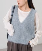 【チャオパニックティピー/CIAOPANIC TYPY】の【シーズンレスで活躍◎】ミックスフェザーヤーンクロップド丈ベスト(WEB限定) ブルー|ID: prp329100004684008 ipo3291000000034506704