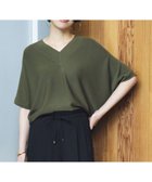【エルーラ/Elura】の第三弾ニット入荷! 華奢見えドルマンVネックニット/492597 カーキ78|ID: prp329100004684050 ipo3291000000033826403
