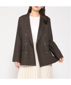 【インタープラネット/INTERPLANET】のスポンディッシュチェックダブルジャケット 人気、トレンドファッション・服の通販 founy(ファニー) ファッション Fashion レディースファッション Fashion for Women アウター Coat / Outerwear Collection レディースジャケット・軽アウター Jackets thumbnail ブラウン|ID: prp329100004684082 ipo3291000000033826547
