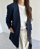 【アンドミー/andme】のとろみ素材 ノーカラー ジャケット 人気、トレンドファッション・服の通販 founy(ファニー) ファッション Fashion レディースファッション Fashion for Women アウター Coat / Outerwear Collection レディースジャケット・軽アウター Jackets ノーカラージャケット / シンプル上品コーデ Collarless Jackets インナー Innerwear 春 Spring 秋 Autumn ジャケット Jacket, Outerwear ストレッチ Stretch, Stretchy Fabric スリット Slit, Slit Detail セットアップ Set-Up, Coordinated Outfit とろみ Fluid, Flowy Fabric ダブル Double, Double-Breasted デニム Denim, Jeans Material プリント Print, Printed Pattern おすすめ Recommended / Our Picks エレガント 上品 Elegant thumbnail ネイビー|ID: prp329100004684116 ipo3291000000033976640