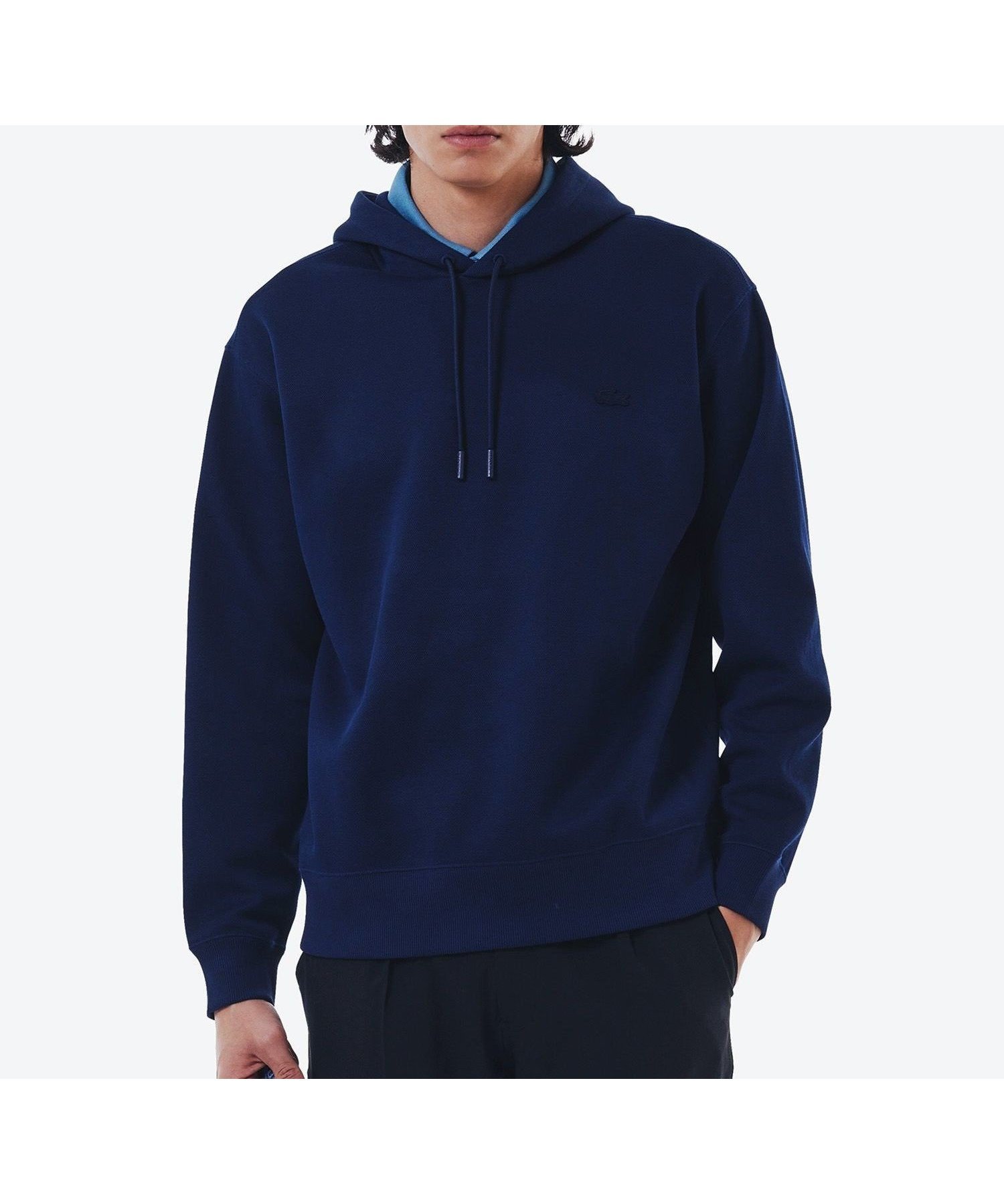 【ラコステ/LACOSTE】の鹿の子ニットワントーンフーディー / 鹿の子ニットプルオーバーパーカー インテリア・キッズ・メンズ・レディースファッション・服の通販 founy(ファニー) 　ファッション　Fashion　レディースファッション　Fashion for Women　トップス・カットソー　Cut & Sew Tops　ニット　Knit Tops & Sweaters　レディースパーカー・カジュアルフーディー　Casual Hoodies & Sweatshirts　カジュアルプルオーバー・ニットトップス　Pullovers & Knit Tops / Casual Pullovers　エレガント 上品　Elegant　鹿の子　Piqué, Kanoko Fabric　ダークネイビー|ID: prp329100004684160 ipo3291000000033988243