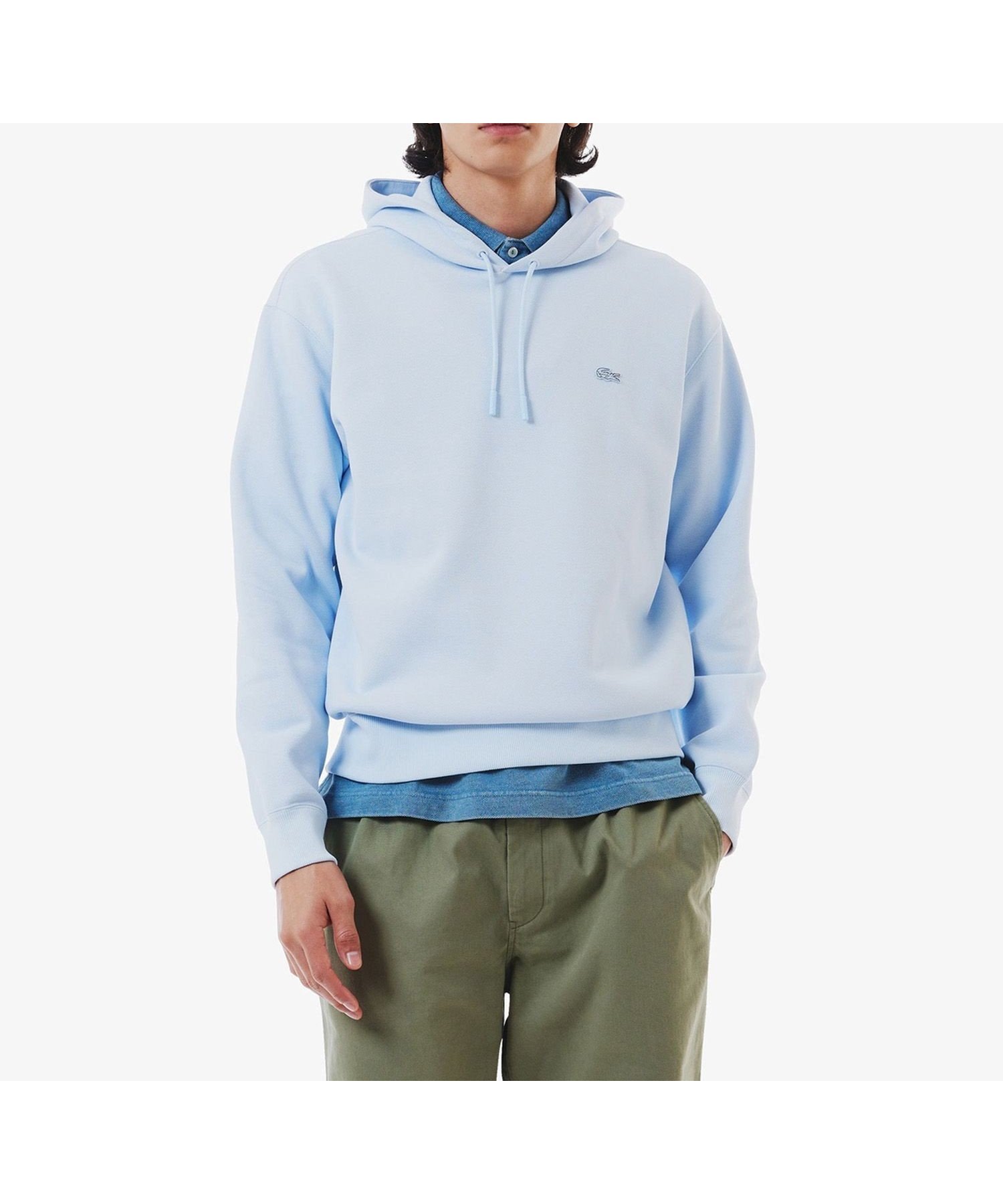 【ラコステ/LACOSTE】の鹿の子ニットワントーンフーディー / 鹿の子ニットプルオーバーパーカー インテリア・キッズ・メンズ・レディースファッション・服の通販 founy(ファニー) 　ファッション　Fashion　レディースファッション　Fashion for Women　トップス・カットソー　Cut & Sew Tops　ニット　Knit Tops & Sweaters　レディースパーカー・カジュアルフーディー　Casual Hoodies & Sweatshirts　カジュアルプルオーバー・ニットトップス　Pullovers & Knit Tops / Casual Pullovers　エレガント 上品　Elegant　鹿の子　Piqué, Kanoko Fabric　ライトブルー|ID: prp329100004684160 ipo3291000000033988254