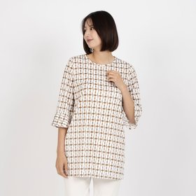 【マダム ジョコンダ/MADAM JOCONDE】のマダム ジョコンダ MADAM JOCONDE 【洗える】幾何柄プリントカットソー 人気、トレンドファッション・服の通販 founy(ファニー) ファッション Fashion レディースファッション Fashion for Women トップス・カットソー Cut & Sew Tops カットソー・ベーシックTシャツ Cut-and-Sewn Tops / Stretch Tees & Basics 洗える Machine Washable |ID:prp329100004684223