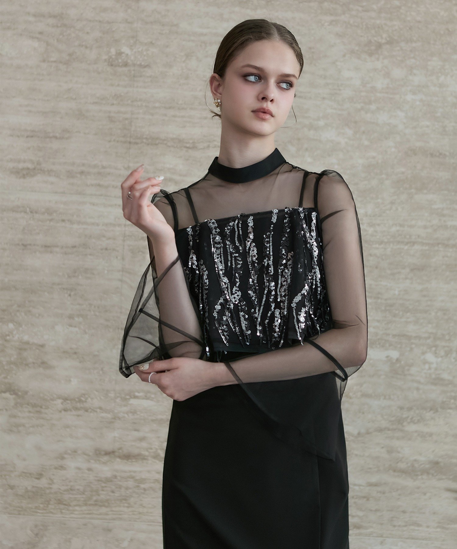 【レジャ/Leja】のLeja-2WAYスパンコールビスチェチュールIラインワンピースドレス 人気、トレンドファッション・服の通販 founy(ファニー) 　ファッション　Fashion　レディースファッション　Fashion for Women　ワンピース　Dresses　フォーマル・パーティードレス・結婚式用ドレス　Elegant & Casual Dresses　シアー　Sheer, See-Through　シンプル　Simple, Minimal　スパンコール　Sequins, Sequin Embellishment　スリーブ　Sleeve, Long Sleeve / Short Sleeve　チュール　Tulip, Tulip Motif　ビスチェ　Bustier, Corset Top　フォーマル　Formal, Dressy　ロング　Long, Long-Length　エレガント 上品　Elegant　二次会　After Party　結婚式　Wedding　 other-1|ID: prp329100004684256 ipo3291000000033827629