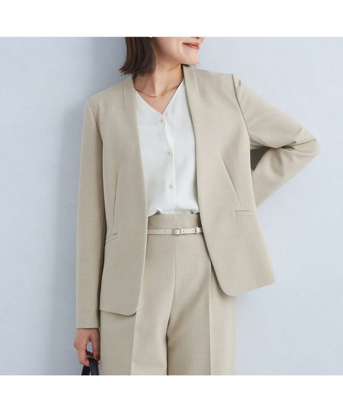 【ユナイテッドアローズ/UNITED ARROWS】のダブルクロス ノーラペル ジャケット No02 -ウォッシャブル・ストレッチ・防シワ- インテリア・キッズ・メンズ・レディースファッション・服の通販 founy(ファニー) https://founy.com/ ファッション Fashion レディースファッション Fashion for Women アウター Coat / Outerwear Collection レディースジャケット・軽アウター Jackets アクセサリー Fashion Accessories インナー Innerwear 春 Spring 秋 Autumn シンプル Simple, Minimal ジャケット Jacket, Outerwear ストレッチ Stretch, Stretchy Fabric スリット Slit, Slit Detail セットアップ Set-Up, Coordinated Outfit タイトスカート Pencil Skirt, Tight Skirt ダブル Double, Double-Breasted 定番 Standard, Basic Item 人気 Popular, Best Seller ハイネック High Neck, Mock Neck バランス Balance, Style Balance フロント Front, Front Design ベーシック Basic, Essential ボトム Bottoms, Lower Wear ポケット Pocket, Pocket Detail ワイド Wide, Wide Fit アウトレット Outlet / Clearance おすすめ Recommended / Our Picks |ID: prp329100004684298 ipo3291000000033967094