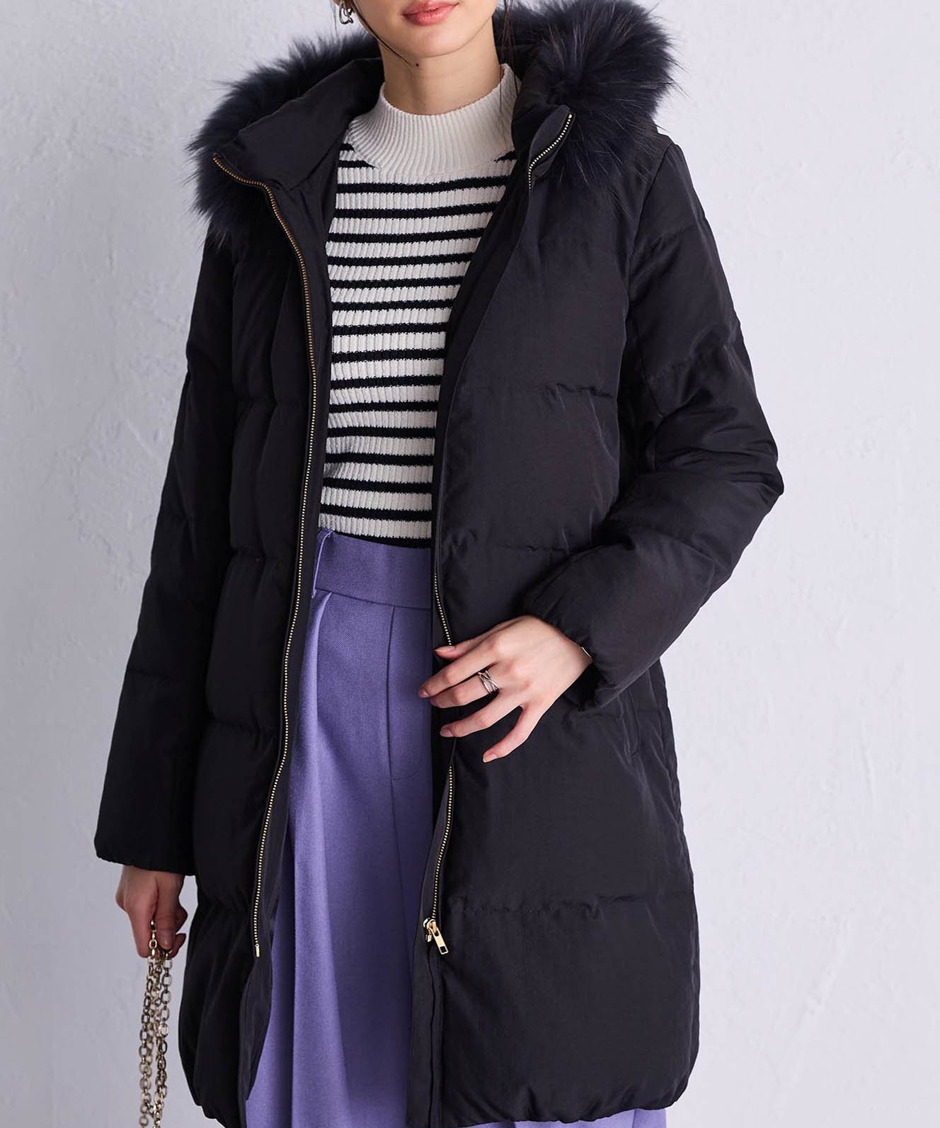 【ラナン/Ranan】のリアルファー付ダウンコート インテリア・キッズ・メンズ・レディースファッション・服の通販 founy(ファニー) 　ファッション　Fashion　レディースファッション　Fashion for Women　アウター　Coat / Outerwear Collection　コート・ロングコート・ピーコート　Long Coats, Peacoats & More　ダウンジャケット・軽量ダウン　Warm & Lightweight Down Jackets　エレガント 上品　Elegant　ダウン　Down, Puffer　バランス　Balance, Style Balance　リアル　Real, Realistic　定番　Standard, Basic Item　ブラック|ID: prp329100004684302 ipo3291000000033850214