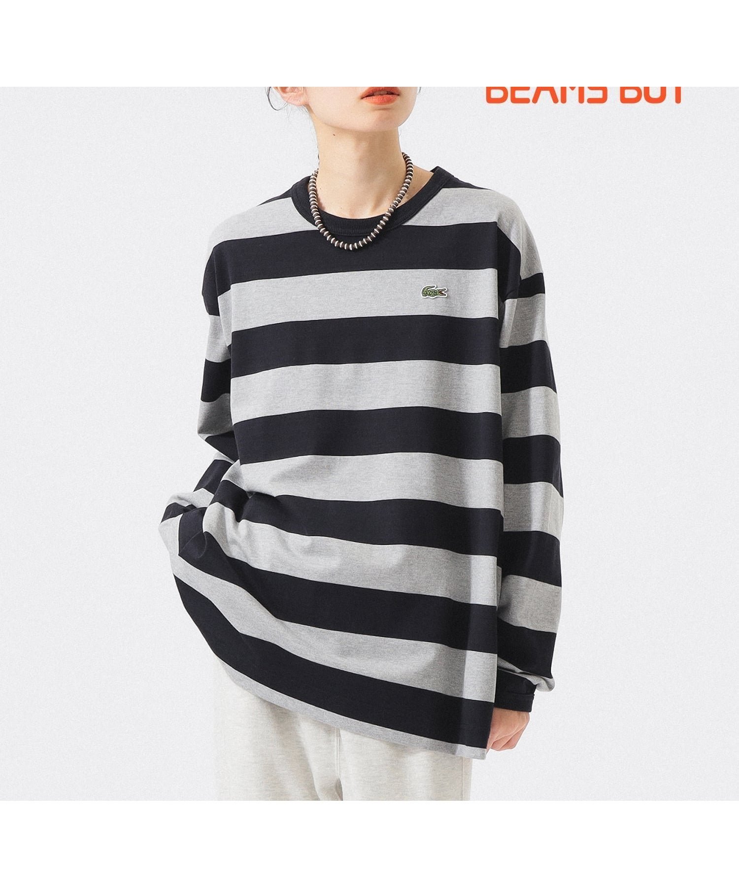 【ビームス ウイメン/BEAMS】の【別注】LACOSTE / ボーダー ロングスリーブ Tシャツ 25AW スポーツミックス オーバーサイズ インテリア・キッズ・メンズ・レディースファッション・服の通販 founy(ファニー) 　ファッション　Fashion　レディースファッション　Fashion for Women　トップス・カットソー　Cut & Sew Tops　シャツ・ブラウス・オフィスカジュアル　Elegant Blouses & Button-Ups　ロングTシャツ・Tシャツ　Longline T-Shirts & Tees　ウェーブ　Wavy Pattern　カーゴパンツ　Cargo Pants, Utility Pants　キャップ　Cap, Baseball Cap　ジャケット　Jacket, Outerwear　スニーカー　Sneakers, Trainers　スポーツ　Sports, Activewear　スリーブ　Sleeve, Long Sleeve / Short Sleeve　ダウン　Down, Puffer　デニム　Denim, Jeans Material　フレンチ　French, French Style　ボーダー　Border, Stripe　別注　Limited Edition, Custom Order　ミックス　Mix, Mixed Style　モダン　Modern, Contemporary　ルーズ　Loose, Oversized　ロング　Long, Long-Length　ワイド　Wide, Wide Fit　おすすめ　Recommended / Our Picks　2025年　2025　2025-2026秋冬・A/W　Autumn/Winter 2025–26 AW25–26　BLACK|ID: prp329100004684401 ipo3291000000034013440