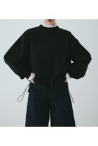 【ヘリンドットサイ/HeRIN.CYE】のMilitary boy knit tops 人気、トレンドファッション・服の通販 founy(ファニー) ファッション Fashion レディースファッション Fashion for Women トップス・カットソー Cut & Sew Tops ニット Knit Tops & Sweaters アシンメトリー Asymmetrical Style スリーブ Sleeve, Long Sleeve / Short Sleeve タフタ Taffeta, Structured Fabric ドッキング Docking, Mixed Material フォルム Silhouette, Form ミリタリー Military, Army Style 定番 Standard, Basic Item thumbnail BLK|ID: prp329100004684440 ipo3291000000033903266