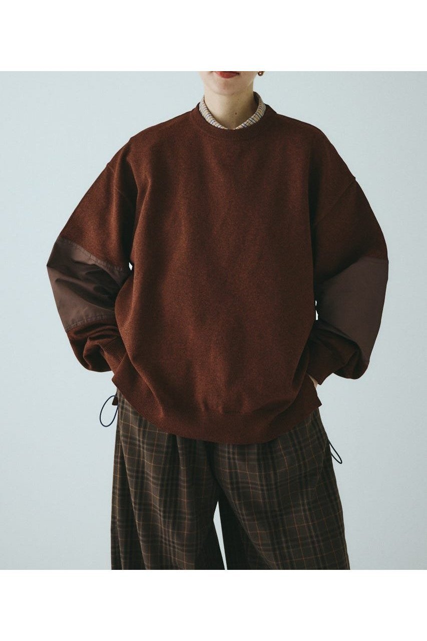 【ヘリンドットサイ/HeRIN.CYE】のMilitary boy knit tops インテリア・キッズ・メンズ・レディースファッション・服の通販 founy(ファニー) 　ファッション　Fashion　レディースファッション　Fashion for Women　トップス・カットソー　Cut & Sew Tops　ニット　Knit Tops & Sweaters　アシンメトリー　Asymmetrical Style　スリーブ　Sleeve, Long Sleeve / Short Sleeve　タフタ　Taffeta, Structured Fabric　ドッキング　Docking, Mixed Material　フォルム　Silhouette, Form　ミリタリー　Military, Army Style　定番　Standard, Basic Item　BRN|ID: prp329100004684440 ipo3291000000033903268