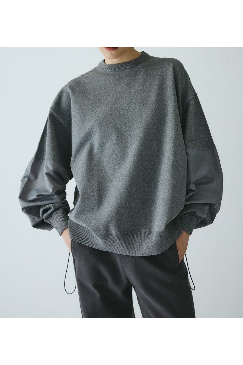【ヘリンドットサイ/HeRIN.CYE】のMilitary boy knit tops インテリア・キッズ・メンズ・レディースファッション・服の通販 founy(ファニー) 　ファッション　Fashion　レディースファッション　Fashion for Women　トップス・カットソー　Cut & Sew Tops　ニット　Knit Tops & Sweaters　アシンメトリー　Asymmetrical Style　スリーブ　Sleeve, Long Sleeve / Short Sleeve　タフタ　Taffeta, Structured Fabric　ドッキング　Docking, Mixed Material　フォルム　Silhouette, Form　ミリタリー　Military, Army Style　定番　Standard, Basic Item　GRY|ID: prp329100004684440 ipo3291000000033903271