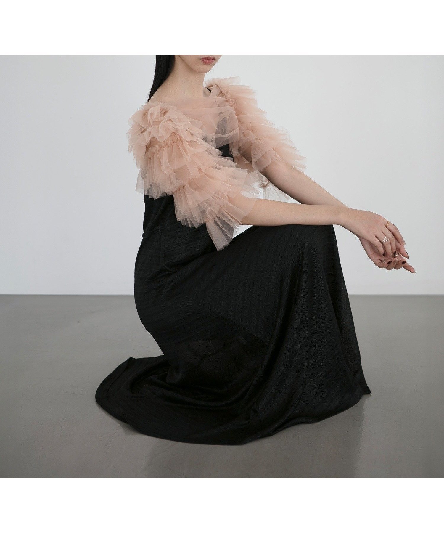 【レジャ/Leja】のLEJA-ティアードフリルチュールボレロワンピースドレス 結婚式 レディース インテリア・キッズ・メンズ・レディースファッション・服の通販 founy(ファニー) 　ファッション　Fashion　レディースファッション　Fashion for Women　アウター　Coat / Outerwear Collection　ボレロ・ショート丈ジャケット / ドレス羽織りに　Boleros & Short Jackets　ワンピース　Dresses　フォーマル・パーティードレス・結婚式用ドレス　Elegant & Casual Dresses　オケージョン　Occasion Wear　シューズ　Shoes, Footwear　チュール　Tulip, Tulip Motif　フォーマル　Formal, Dressy　フラット　Flat, Flat Shoes　マーメイド　Mermaid, Fishtail Silhouette　ロング　Long, Long-Length　結婚式　Wedding　披露宴　Wedding Reception　二次会　After Party　BLACK|ID: prp329100004684447 ipo3291000000033829564