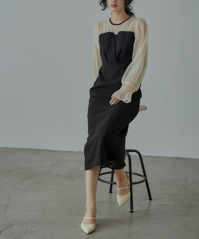 【ビーフラット/bflat】のビスチェ風ボリュームスリーブシフォンドレス インテリア・キッズ・メンズ・レディースファッション・服の通販 founy(ファニー) https://founy.com/ ファッション Fashion レディースファッション Fashion for Women トップス・カットソー Cut & Sew Tops ビスチェ Bustiers & Corset Tops / Layered Bustier Style ボリューム袖・フリルスリーブブラウス Voluminous & Ruffle Sleeves / Puffy Sleeve Tops ワンピース Dresses フォーマル・パーティードレス・結婚式用ドレス Elegant & Casual Dresses おすすめ Recommended / Our Picks オーガンジー Organza Fabric シフォン Chiffon, Lightweight Fabric スリット Slit, Slit Detail デコルテ Décolleté, Neckline ドレス Dress, One-Piece ビスチェ Bustier, Corset Top 二次会 After Party 披露宴 Wedding Reception 結婚式 Wedding 羽織 Haori, Light Jacket |ID: prp329100004684462 ipo3291000000034659313