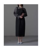 【ビーフラット/bflat】のビスチェ風ボリュームスリーブシフォンドレス グレー×ブラック|ID: prp329100004684462 ipo3291000000034659328