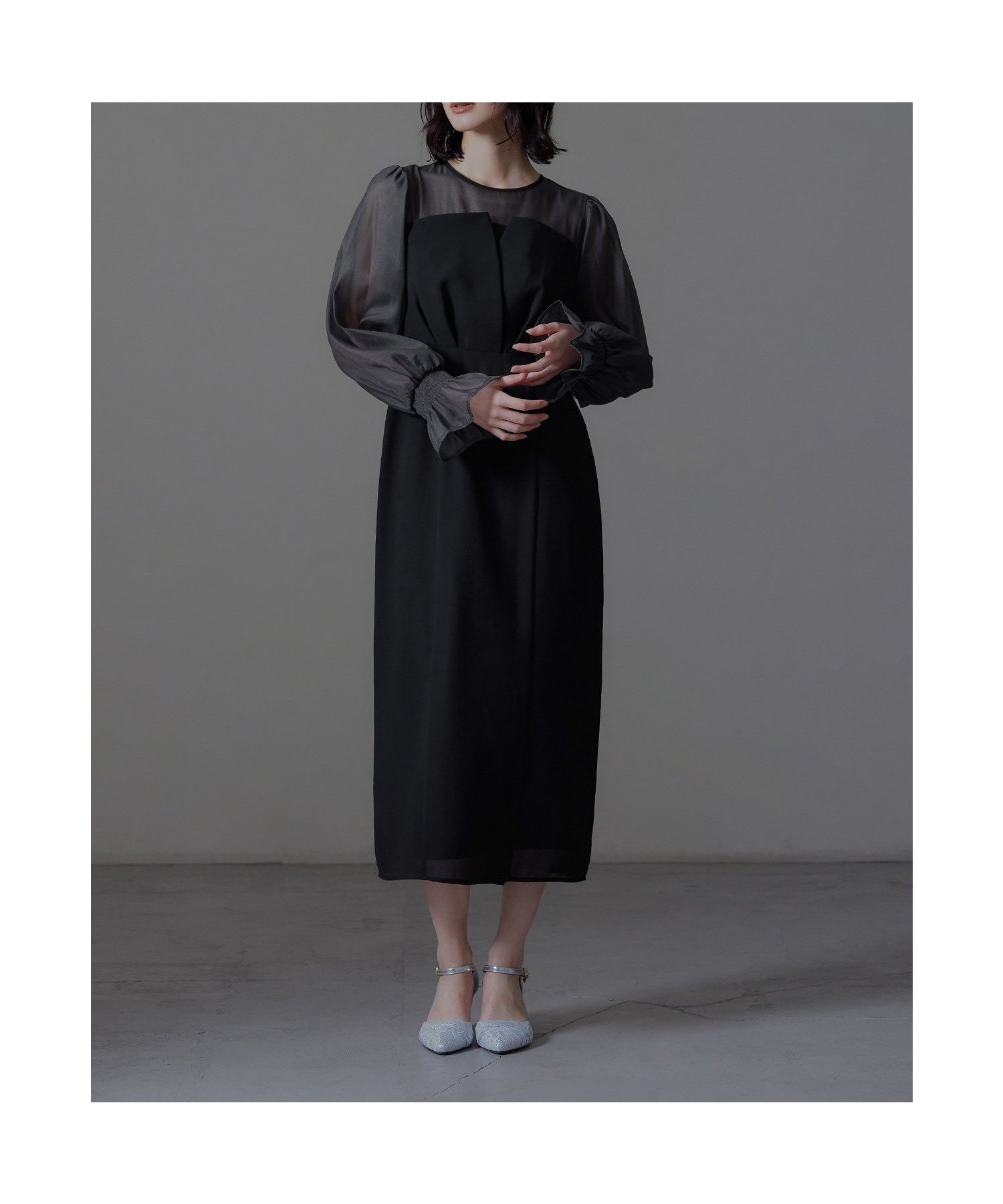 【ビーフラット/bflat】のビスチェ風ボリュームスリーブシフォンドレス インテリア・キッズ・メンズ・レディースファッション・服の通販 founy(ファニー) ファッション Fashion レディースファッション Fashion for Women トップス・カットソー Cut & Sew Tops ビスチェ Bustiers & Corset Tops / Layered Bustier Style ボリューム袖・フリルスリーブブラウス Voluminous & Ruffle Sleeves / Puffy Sleeve Tops ワンピース Dresses フォーマル・パーティードレス・結婚式用ドレス Elegant & Casual Dresses おすすめ Recommended / Our Picks オーガンジー Organza Fabric シフォン Chiffon, Lightweight Fabric スリット Slit, Slit Detail デコルテ Décolleté, Neckline ドレス Dress, One-Piece ビスチェ Bustier, Corset Top 二次会 After Party 披露宴 Wedding Reception 結婚式 Wedding 羽織 Haori, Light Jacket グレー×ブラック|ID: prp329100004684462 ipo3291000000034659328