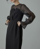【ビーフラット/bflat】のビスチェ風ボリュームスリーブシフォンドレス ブラック|ID: prp329100004684462 ipo3291000000034800722