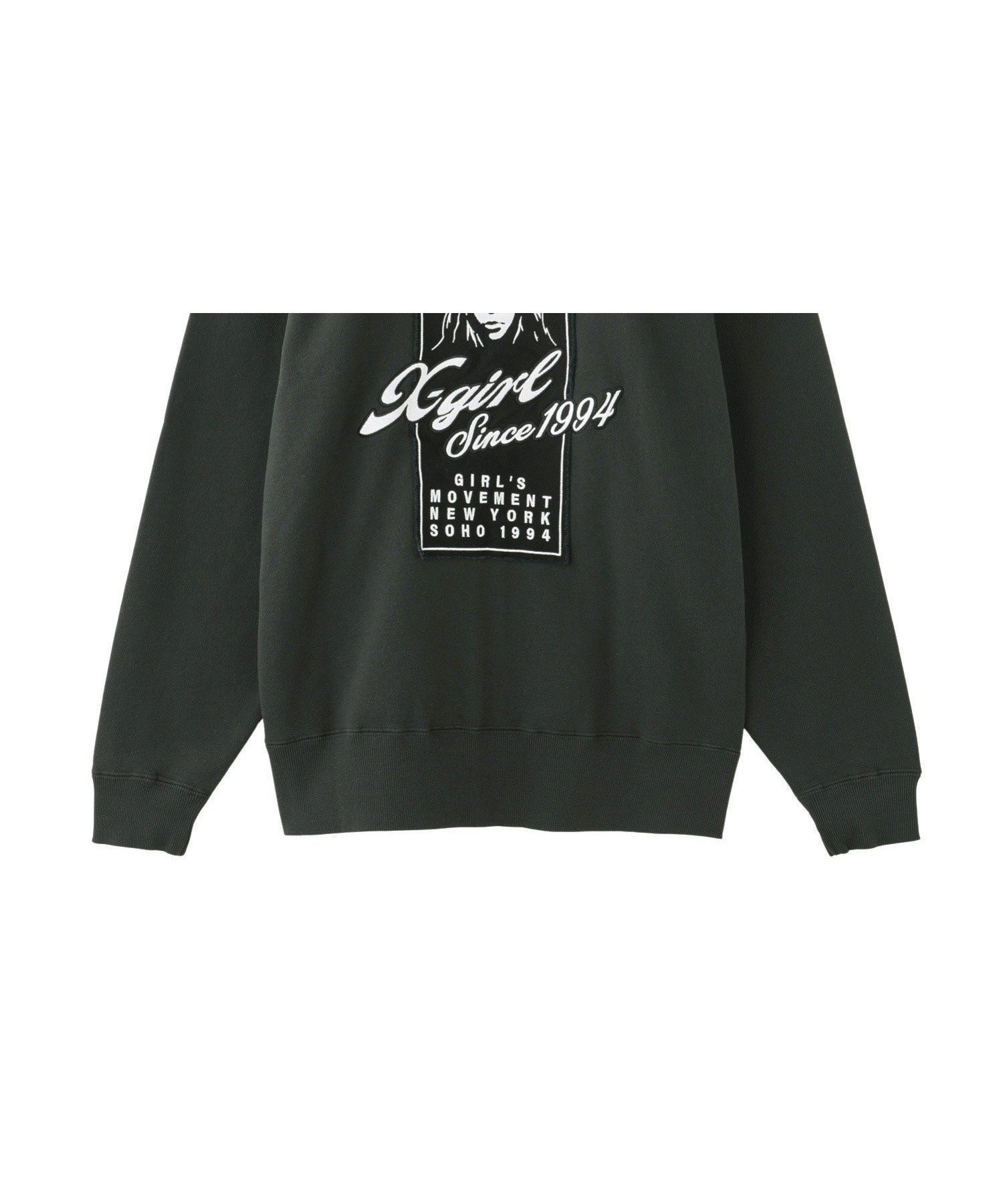 【エックスガール/X-girl】のFACE BOX PATCH ZIP UP SWEAT HOODIE インテリア・キッズ・メンズ・レディースファッション・服の通販 founy(ファニー) 　ファッション　Fashion　レディースファッション　Fashion for Women　トップス・カットソー　Cut & Sew Tops　レディースパーカー・カジュアルフーディー　Casual Hoodies & Sweatshirts　スウェット・クルーネックトップス　Sweatshirts & Crewnecks / Relaxed Fit Sweat Tops　おすすめ　Recommended / Our Picks　グラフィック　Graphic, Graphic Design　コンパクト　Compact, Small Size　スウェット / スエット　Sweatshirt, Sweatwear　セットアップ　Set-Up, Coordinated Outfit　デニム　Denim, Jeans Material　パッチ　Patch, Appliqué　フロント　Front, Front Design　ロング　Long, Long-Length　ワンポイント　One Point, Statement Accent　定番　Standard, Basic Item　旅行　Travel　A/W・秋冬　Autumn/Winter　長袖　Long Sleeve, Full Sleeve　CHARCOAL|ID: prp329100004684490 ipo3291000000033914031
