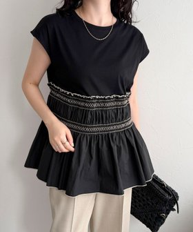 【フレディ&グロスター/FREDY&GLOSTER】のスモッキングフレンチプルオーバー 人気、トレンドファッション・服の通販 founy(ファニー) ファッション Fashion レディースファッション Fashion for Women トップス・カットソー Cut & Sew Tops カジュアルプルオーバー・ニットトップス Pullovers & Knit Tops / Casual Pullovers 2025年 2025 2025春夏・S/S Spring/Summer 2025 SS25 シャーリング Shirring, Ruched シンプル Simple, Minimal スモッキング Smocking, Gathered Stitching スリーブ Sleeve, Long Sleeve / Short Sleeve フレンチ French, French Style ボトム Bottoms, Lower Wear リラックス Relax, Relaxed Fit |ID:prp329100004684979