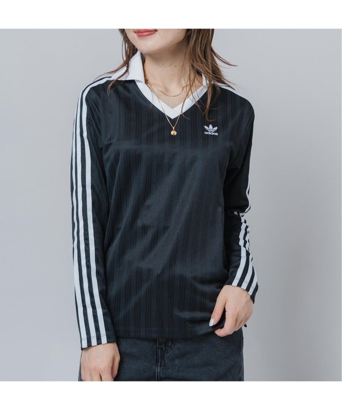 【ジョイントワークス/JOINT WORKS】のadidas/ アディダス V-NECK LS TEE インテリア・キッズ・メンズ・レディースファッション・服の通販 founy(ファニー) https://founy.com/ ファッション Fashion レディースファッション Fashion for Women トップス・カットソー Cut & Sew Tops Vネックトップス V-Neck Tops / V-Cut Neckline Shirts 2025年 2025 2025春夏・S/S Spring/Summer 2025 SS25 サッカー Seersucker, Summer Fabric ジャカード／ジャガード Jacquard, Woven Pattern トレンド Trend, Trending Now ビンテージ Vintage, Retro Style |ID: prp329100004684989 ipo3291000000033833338