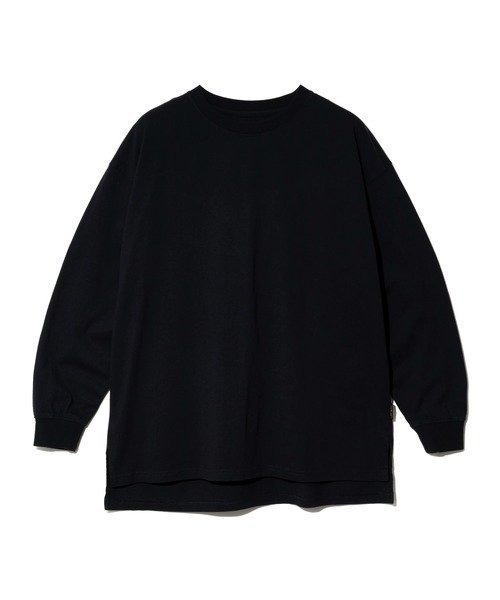 【ゴースローキャラバン/go slow caravan】のCUBE SUGAR/キューブシュガー 20/-OE天竺BigロンTEE (WOMENS) インテリア・キッズ・メンズ・レディースファッション・服の通販 founy(ファニー) 　ファッション　Fashion　レディースファッション　Fashion for Women　トップス・カットソー　Cut & Sew Tops　ロングTシャツ・Tシャツ　Longline T-Shirts & Tees　ビッグ　Big, Oversized　ベスト　Vest, Waistcoat　ベーシック　Basic, Essential　無地　Plain, Solid Color　ブラック|ID: prp329100004685000 ipo3291000000033833399