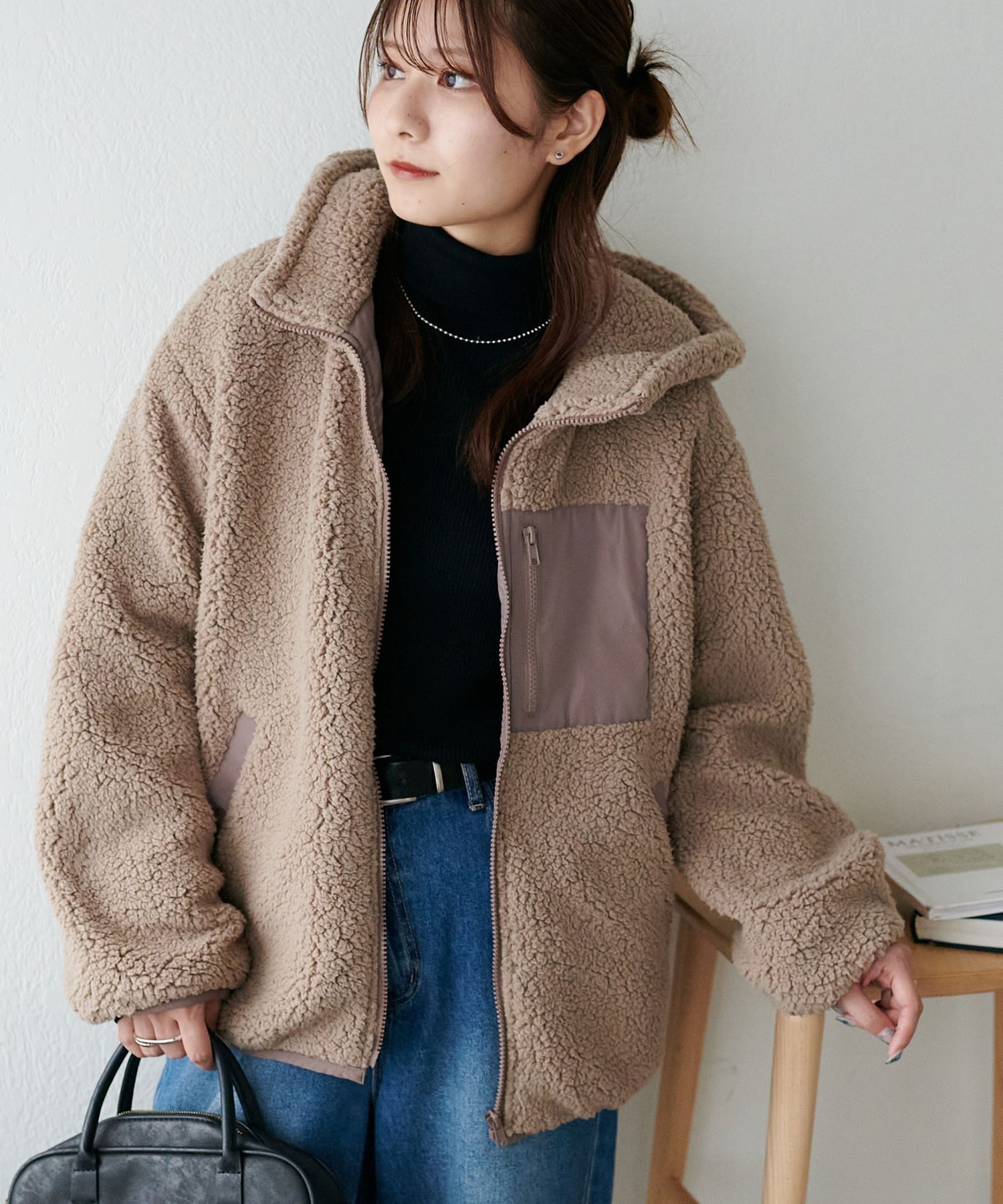 【ディスコート/Discoat】の【WEB限定】フードボアブルゾン インテリア・キッズ・メンズ・レディースファッション・服の通販 founy(ファニー) 　ファッション　Fashion　レディースファッション　Fashion for Women　アウター　Coat / Outerwear Collection　ブルゾンジャケット・スポーティアウター　Blouson Jackets　インナー　Innerwear　スタンド　Stand Collar, Upright Stand　ブルゾン　Blouson, Bomber Jacket　ポケット　Pocket, Pocket Detail　リラックス　Relax, Relaxed Fit　A/W・秋冬　Autumn/Winter　軽量　Lightweight, Ultra Light　モカ|ID: prp329100004685021 ipo3291000000034499561