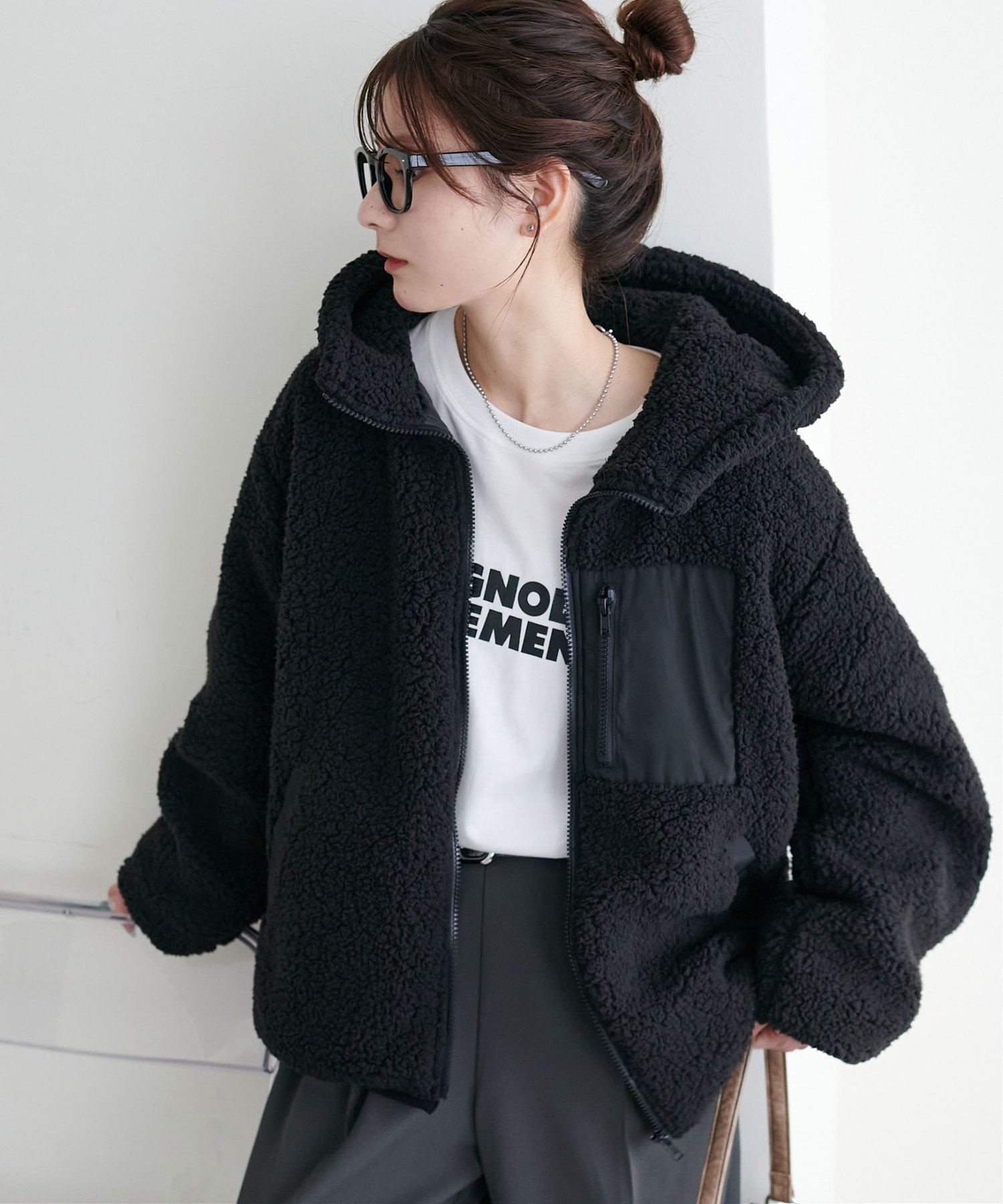 【ディスコート/Discoat】の【WEB限定】フードボアブルゾン インテリア・キッズ・メンズ・レディースファッション・服の通販 founy(ファニー) 　ファッション　Fashion　レディースファッション　Fashion for Women　アウター　Coat / Outerwear Collection　ブルゾンジャケット・スポーティアウター　Blouson Jackets　インナー　Innerwear　スタンド　Stand Collar, Upright Stand　ブルゾン　Blouson, Bomber Jacket　ポケット　Pocket, Pocket Detail　リラックス　Relax, Relaxed Fit　A/W・秋冬　Autumn/Winter　軽量　Lightweight, Ultra Light　ブラック|ID: prp329100004685021 ipo3291000000034499563