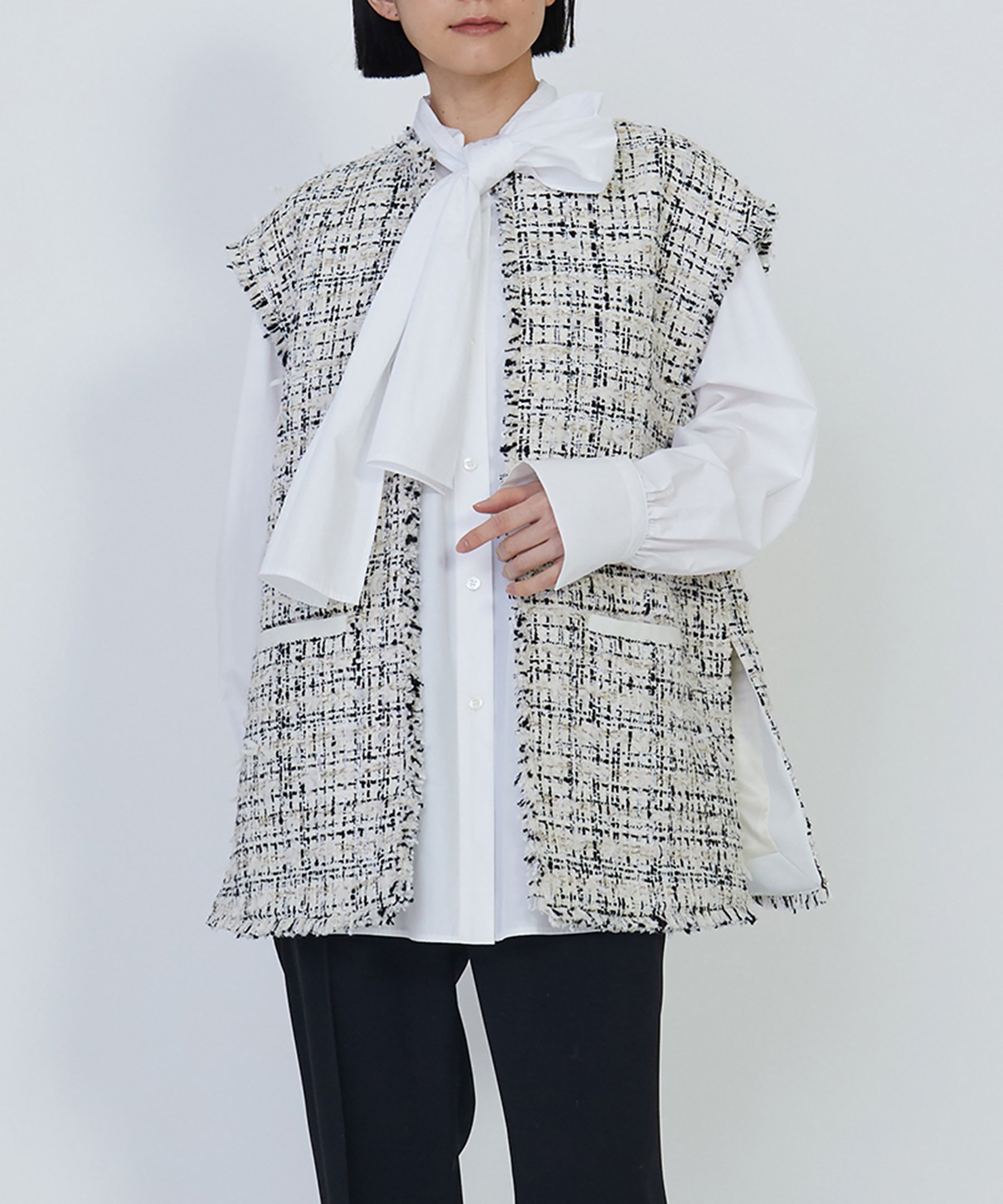 【その他のブランド/Other】のツイードジレ インテリア・キッズ・メンズ・レディースファッション・服の通販 founy(ファニー) 　ファッション　Fashion　メンズファッション　Fashion for Men　インナー　Innerwear　ツイード　Twill, Twill Weave　フランス　France, French　White|ID: prp329100004685065 ipo3291000000033833947