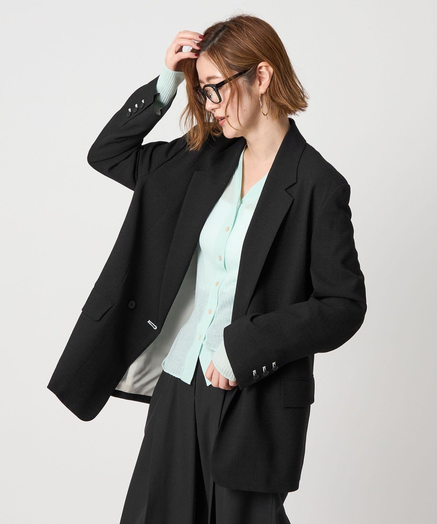 【ユナイテッドアローズ/UNITED ARROWS】のconte ダブル テーラードジャケット インテリア・キッズ・メンズ・レディースファッション・服の通販 founy(ファニー) 　ファッション　Fashion　レディースファッション　Fashion for Women　アウター　Coat / Outerwear Collection　レディースジャケット・軽アウター　Jackets　テーラードジャケット / 通勤・きれいめスタイル　Tailored Jackets & Blazers　おすすめ　Recommended / Our Picks　ジャケット　Jacket, Outerwear　ダブル　Double, Double-Breasted　マニッシュ　Mannish, Boyish　リラックス　Relax, Relaxed Fit　BLACK|ID: prp329100004685073 ipo3291000000035079974