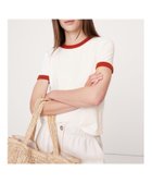 【バナナ リパブリック/BANANA REPUBLIC】のライトウェイト コットン クルーネックTシャツ 人気、トレンドファッション・服の通販 founy(ファニー) ファッション Fashion レディースファッション Fashion for Women トップス・カットソー Cut & Sew Tops シャツ・ブラウス・オフィスカジュアル Elegant Blouses & Button-Ups ロングTシャツ・Tシャツ Longline T-Shirts & Tees ショート Short, Short Length ストレート Straight, Straight Cut スリーブ Sleeve, Long Sleeve / Short Sleeve ビーチ Beach, Seaside フィット Fit, Slim Fit リゾート Resort, Vacation Style thumbnail WHITE_WITH_RED_STRIPE|ID: prp329100004685095 ipo3291000000033834149